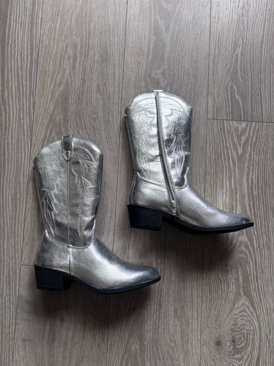 Madden Nyc Shoes - Madden NYC Metallic Silver Western Mid-Calf Boots Women 5 festival Nashville